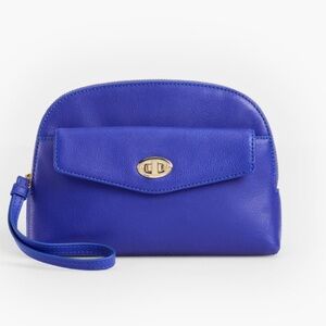 Talbots Royal Blue Leather Clutch Wristlet